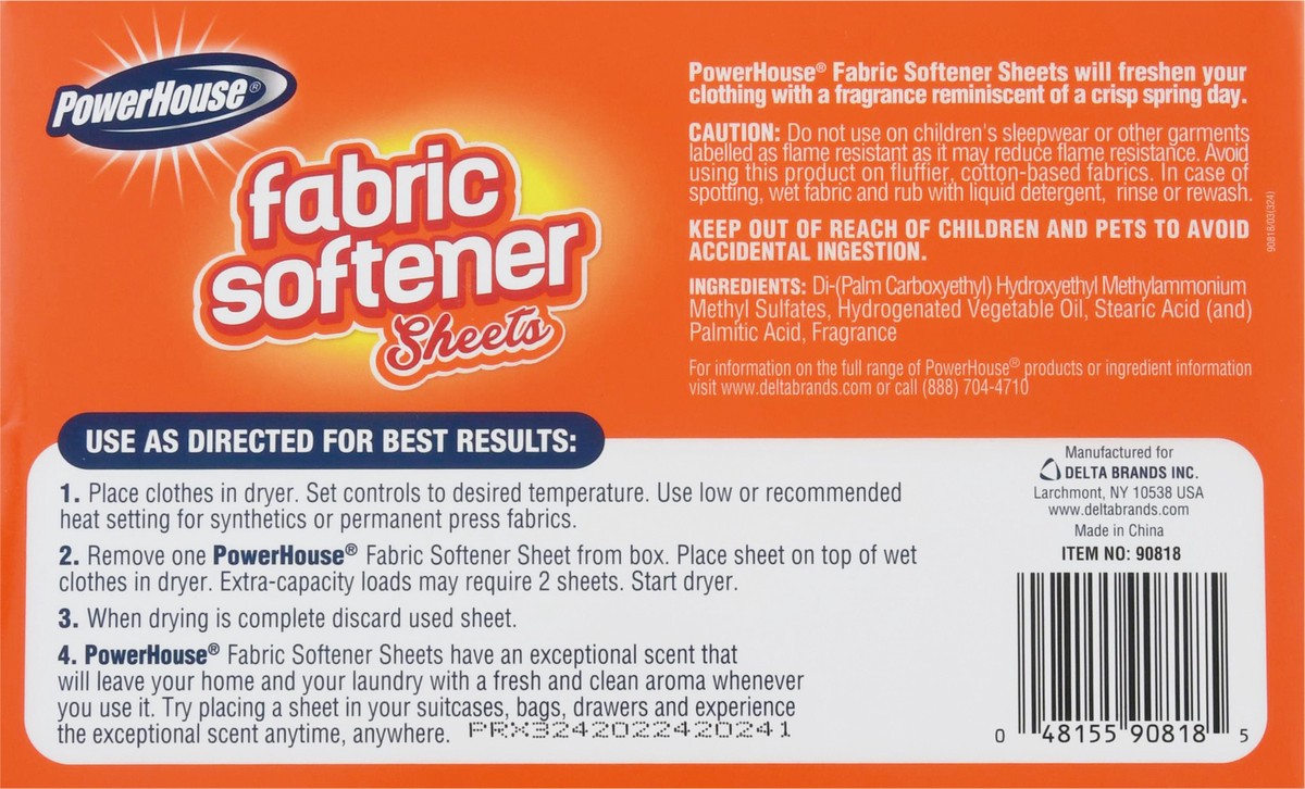 slide 11 of 12, PowerHouse Power House Fabric Softner Sheets, 40 ct