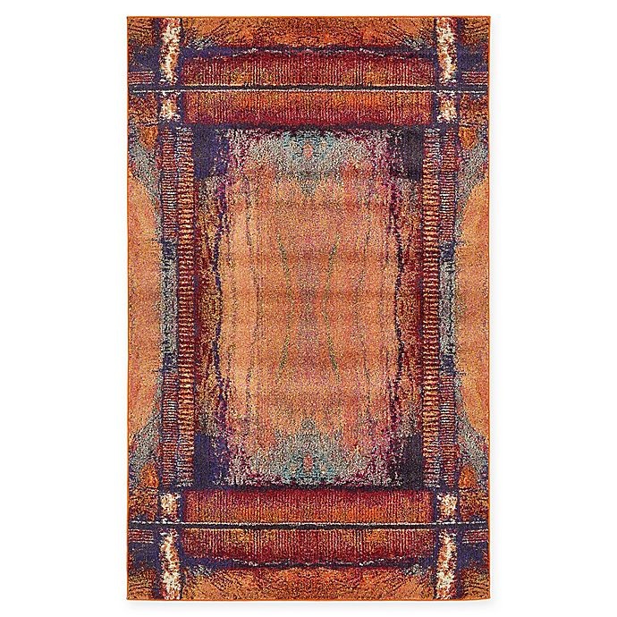 slide 1 of 4, Unique Loom Selene Barcelona Powerloomed Area Rug - Orange, 5 ft x 8 ft