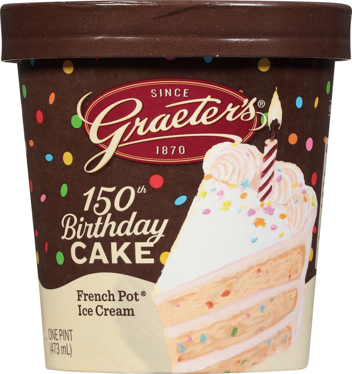 slide 8 of 9, Graeter's French Pot 150th Birthday Cake Ice Cream 1 pt, 1 pint