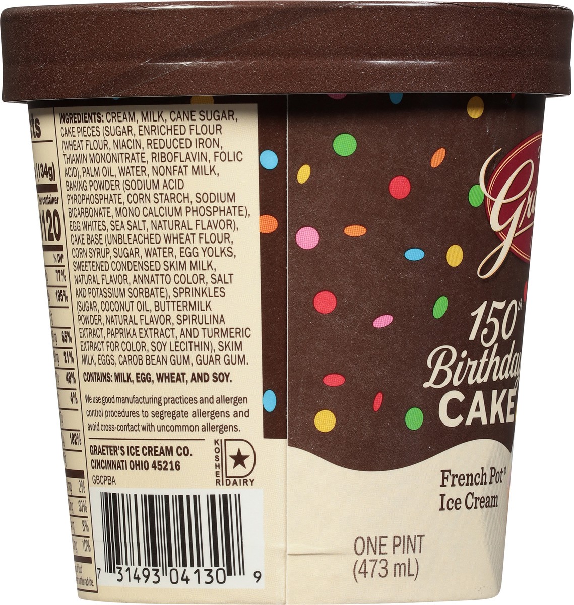 slide 7 of 9, Graeter's French Pot 150th Birthday Cake Ice Cream 1 pt, 1 pint