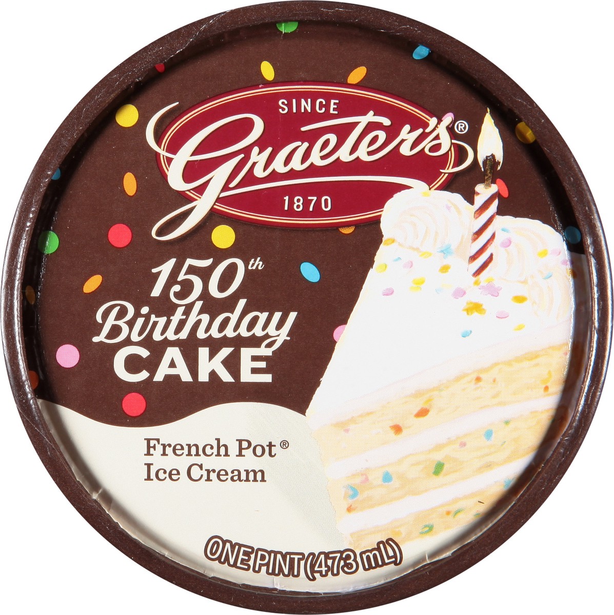 slide 6 of 9, Graeter's French Pot 150th Birthday Cake Ice Cream 1 pt, 1 pint