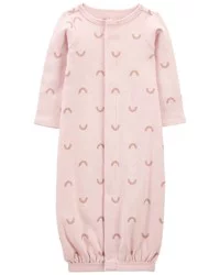 Carter's Baby Preemie Rainbow Cotton Sleeper Gown Pink UP5LB
