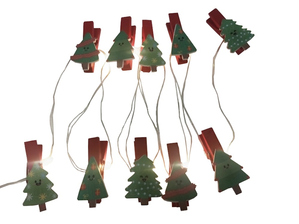 slide 1 of 1, Holiday Home Led Christmas Tree Clip Lights - Green/Red, 10 ct