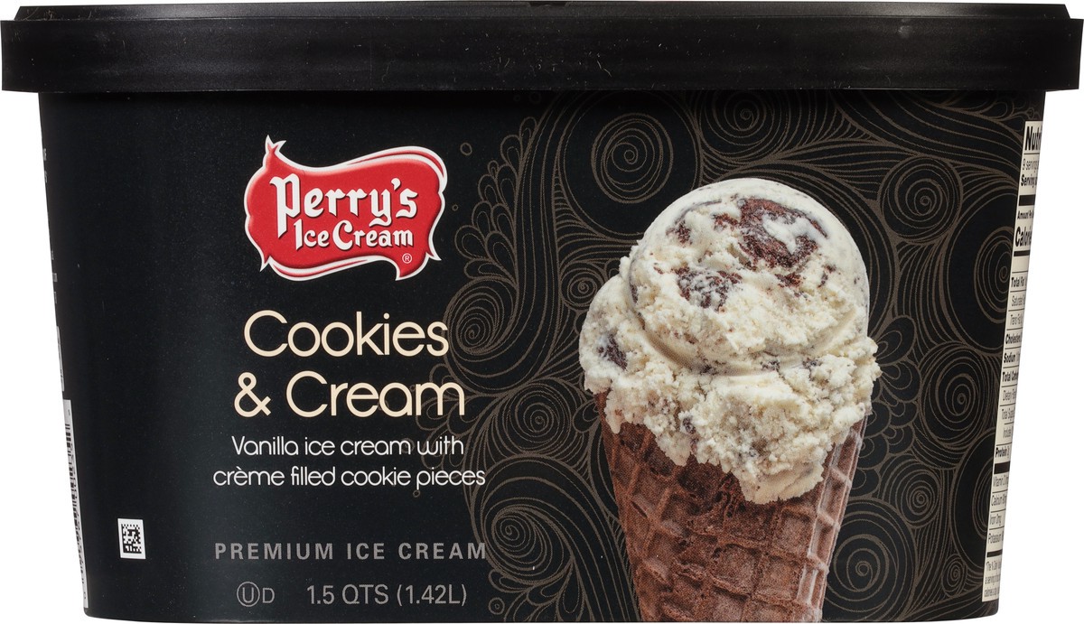 slide 2 of 9, Perry's Ice Cream Cookies & Cream Premium Ice Cream 1.5 qt, 1.5 qt