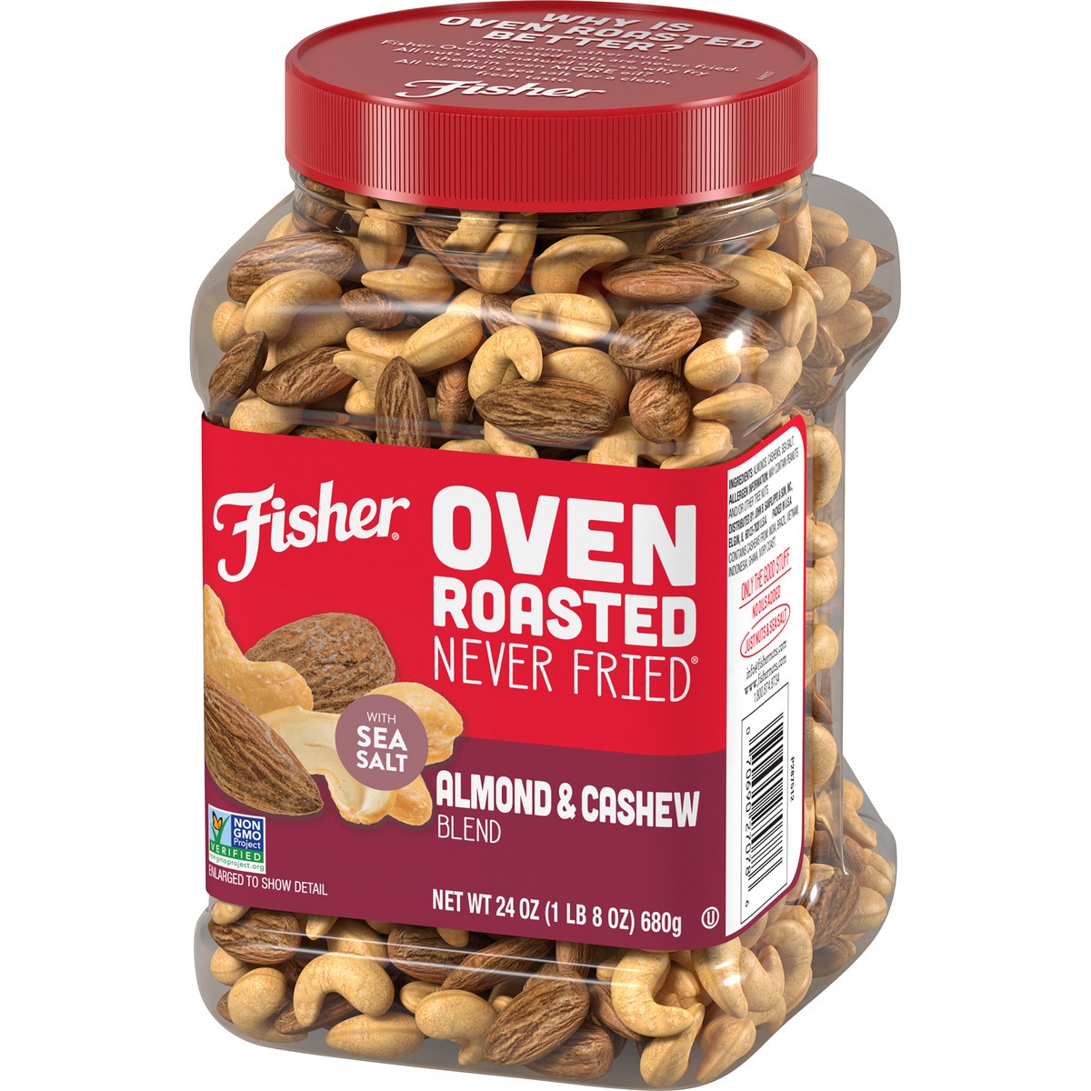 slide 7 of 14, Fisher Oven Roasted Almond & Cashew Blend, 24 oz