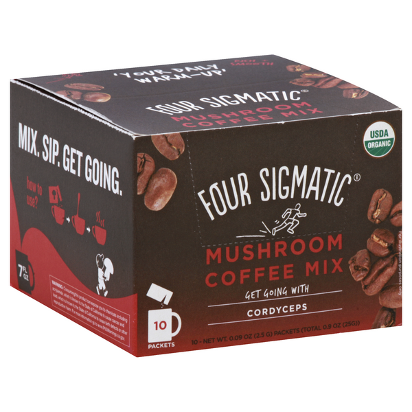 slide 1 of 1, Four Sigmatic Mushroom Coffee Mix 10-0.09 Oz Packets, 0.9 oz