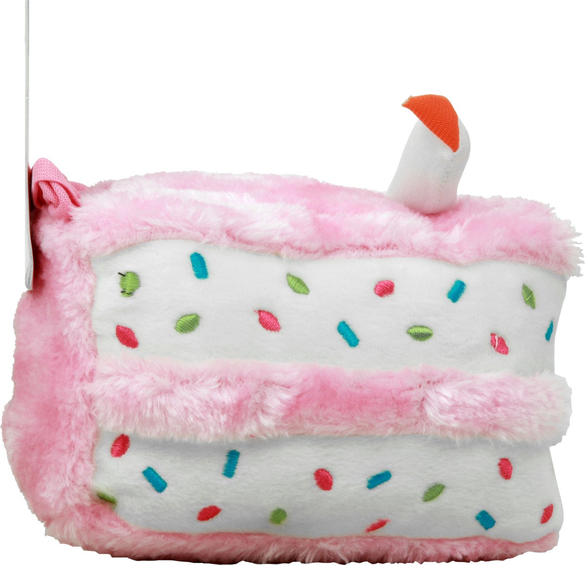 slide 5 of 8, Zippy Paws Nomnomz Squeaky Plush Birthday Cake Pink Dog Toy 1 ea, 1 ct