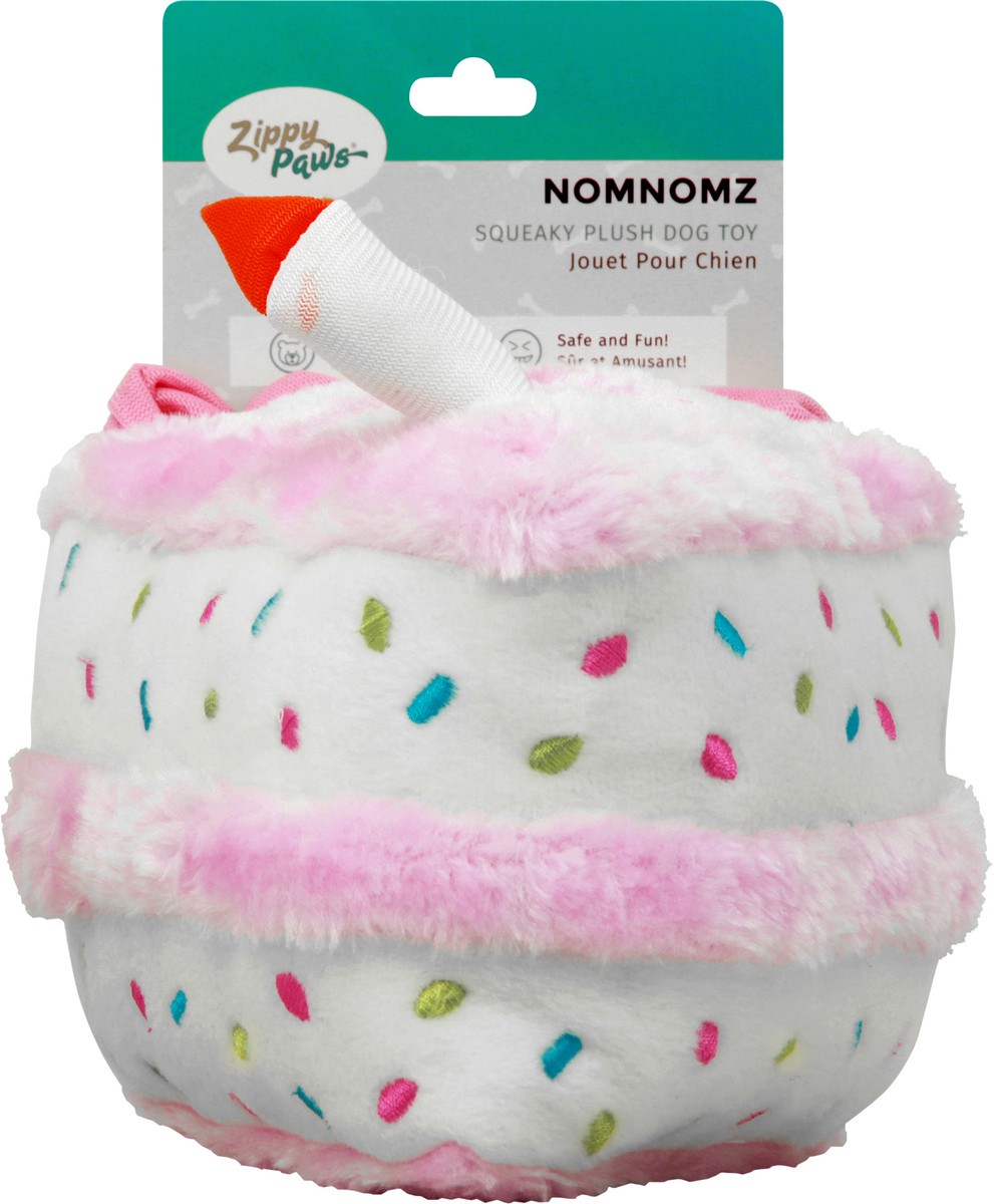 slide 3 of 8, Zippy Paws Nomnomz Squeaky Plush Birthday Cake Pink Dog Toy 1 ea, 1 ct