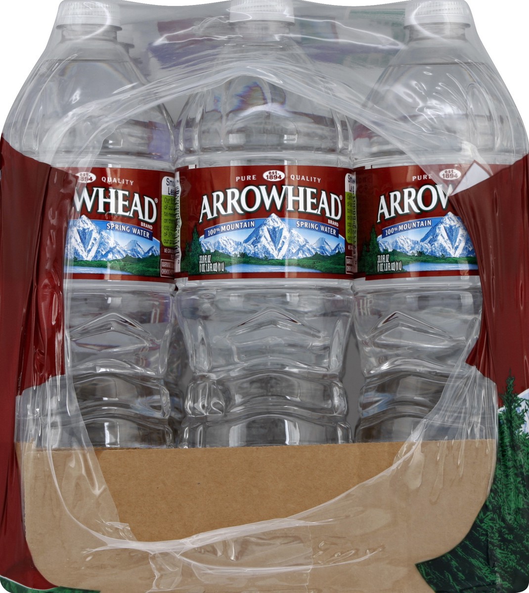 slide 2 of 4, ARROWHEAD Brand 100% Mountain Spring Water, 33.8-ounce plastic bottles (Pack of 15), 15 ct; 1 liter