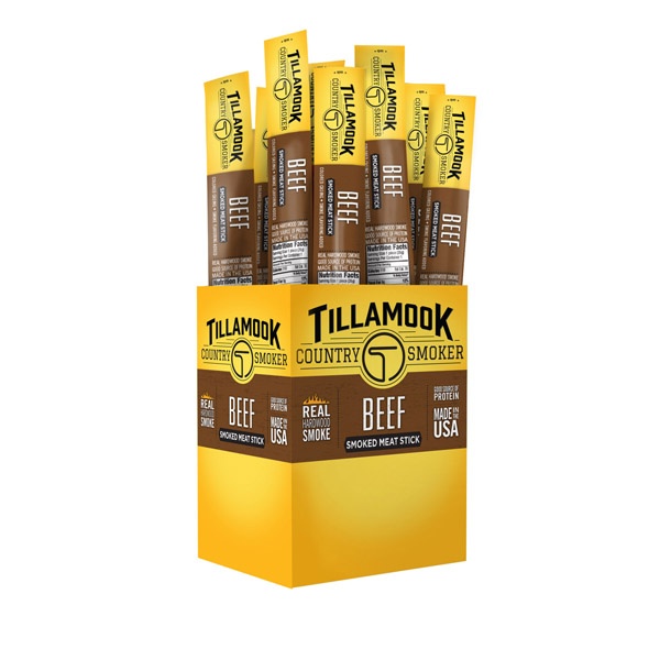 slide 1 of 1, Tillamook Wrapped Smoked Meat Sticks Beef, 24 ct