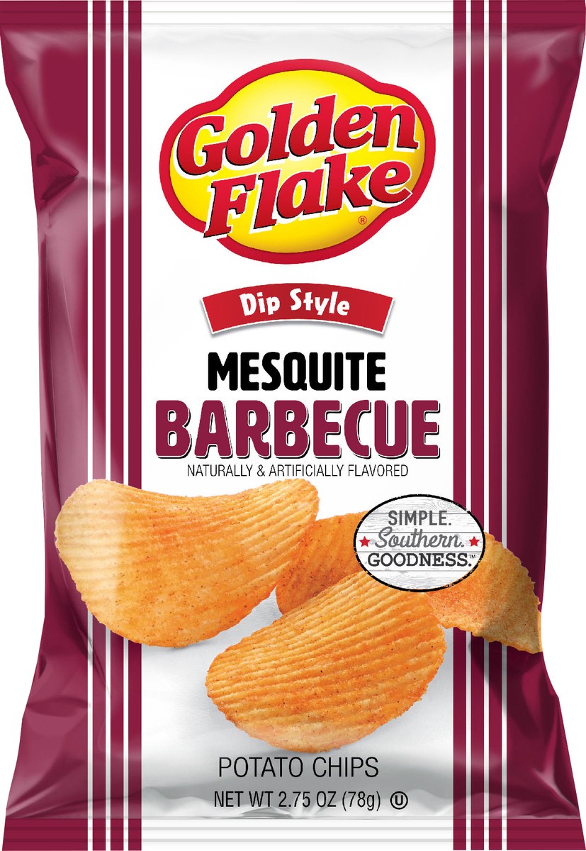 slide 2 of 11, Golden Flake Potato Chips Dip Style Mesquite Bbq Flavor, 2.75 oz