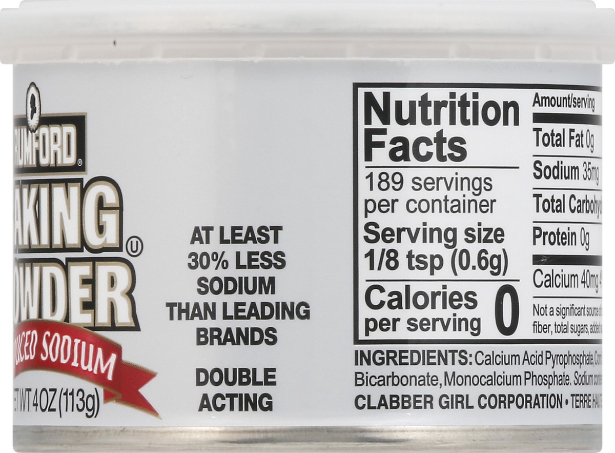 slide 8 of 9, Rumford Reduced Sodium Baking Powder 4 oz, 4 oz