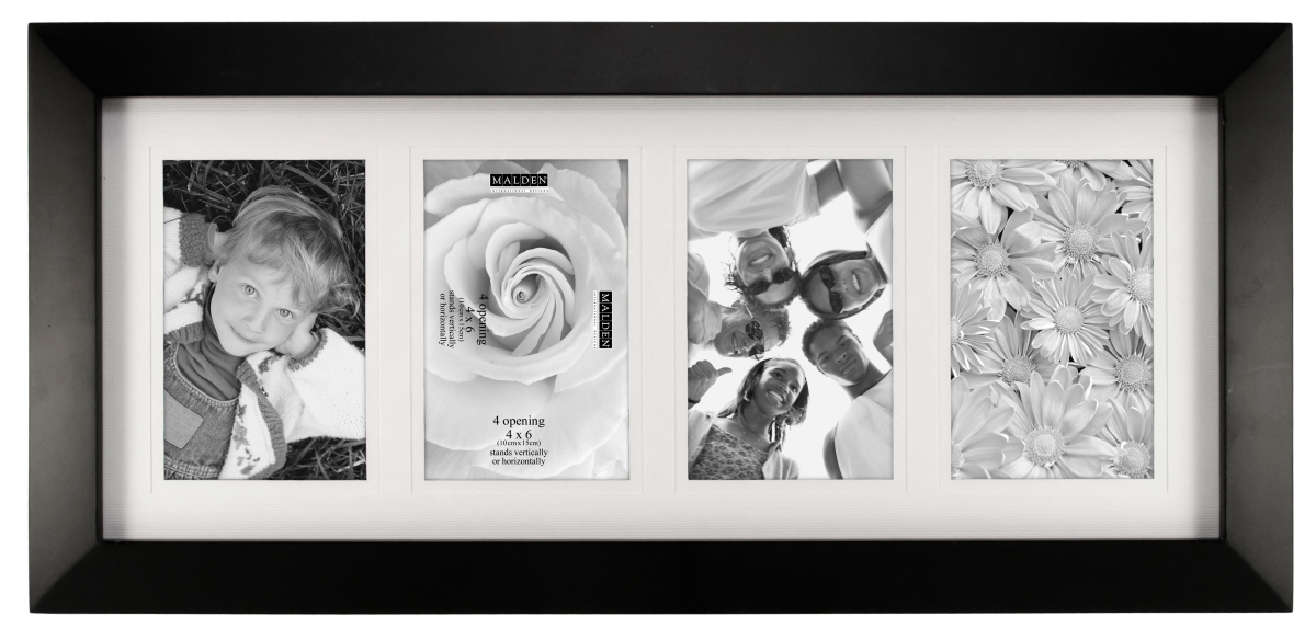 slide 1 of 1, Malden Berkeley Matted 4 Openings Picture Frame, 4 in x 6 in