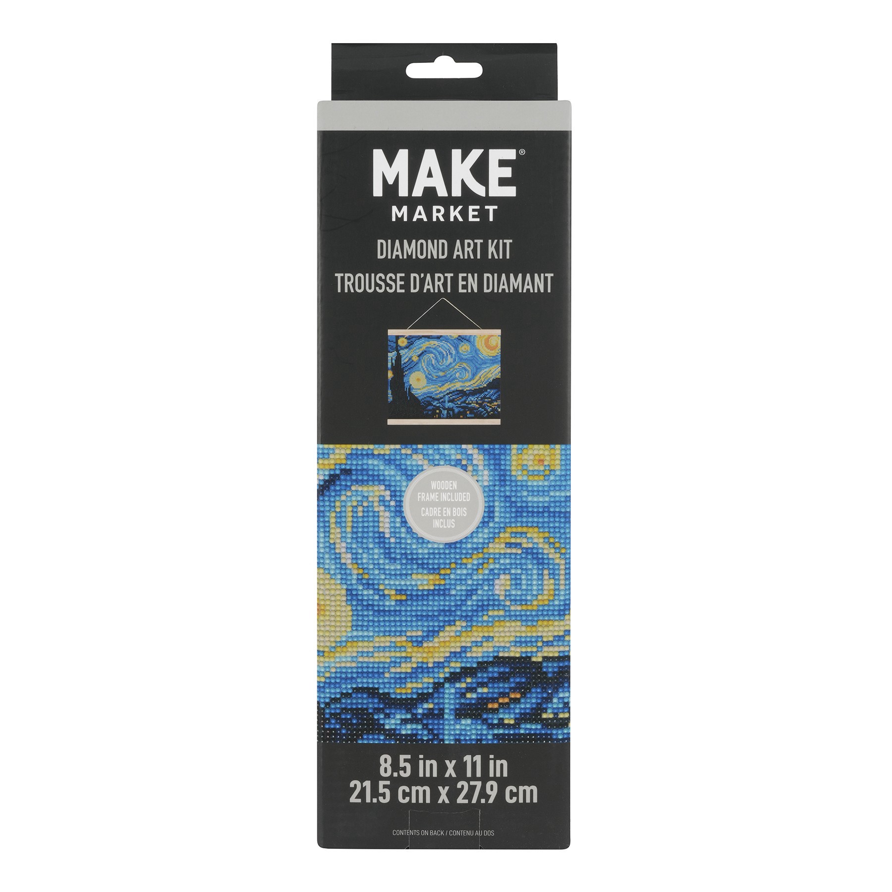 slide 2 of 6, Starry Night With Frame Diamond Art Kit By Make Market, 8.5 in x 11 in