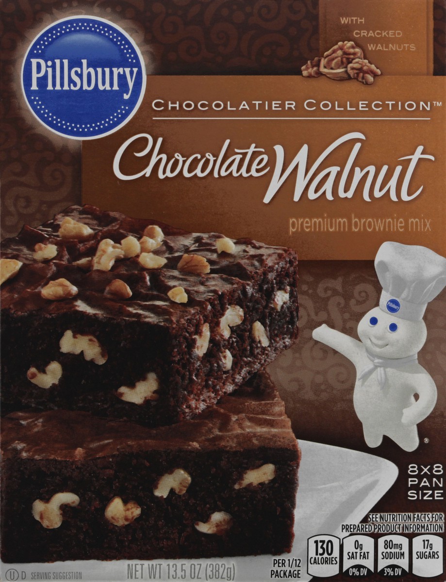 slide 9 of 10, Pillsbury Brownie Mix, Premium, Chocolate Walnut, 13.5 oz