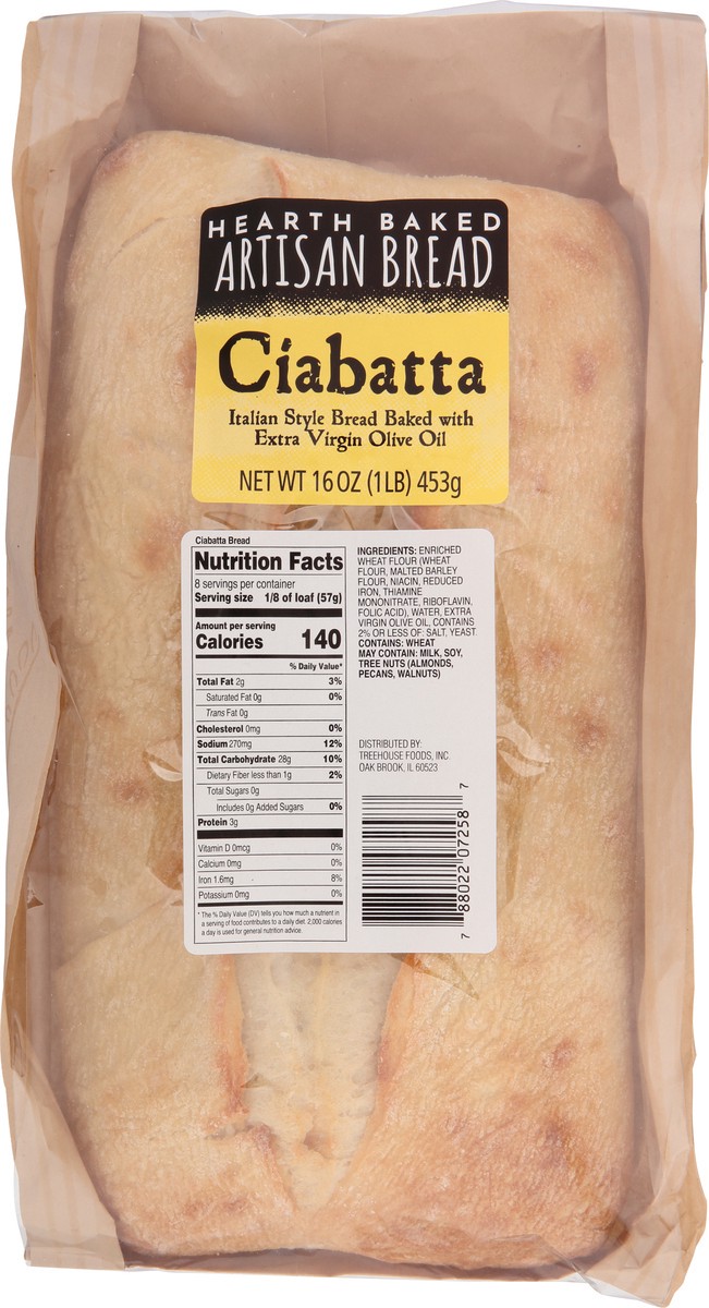 slide 13 of 13, Treehouse Originals Hearth Baked Ciabatta Artisan Bread 16 oz, 16 oz