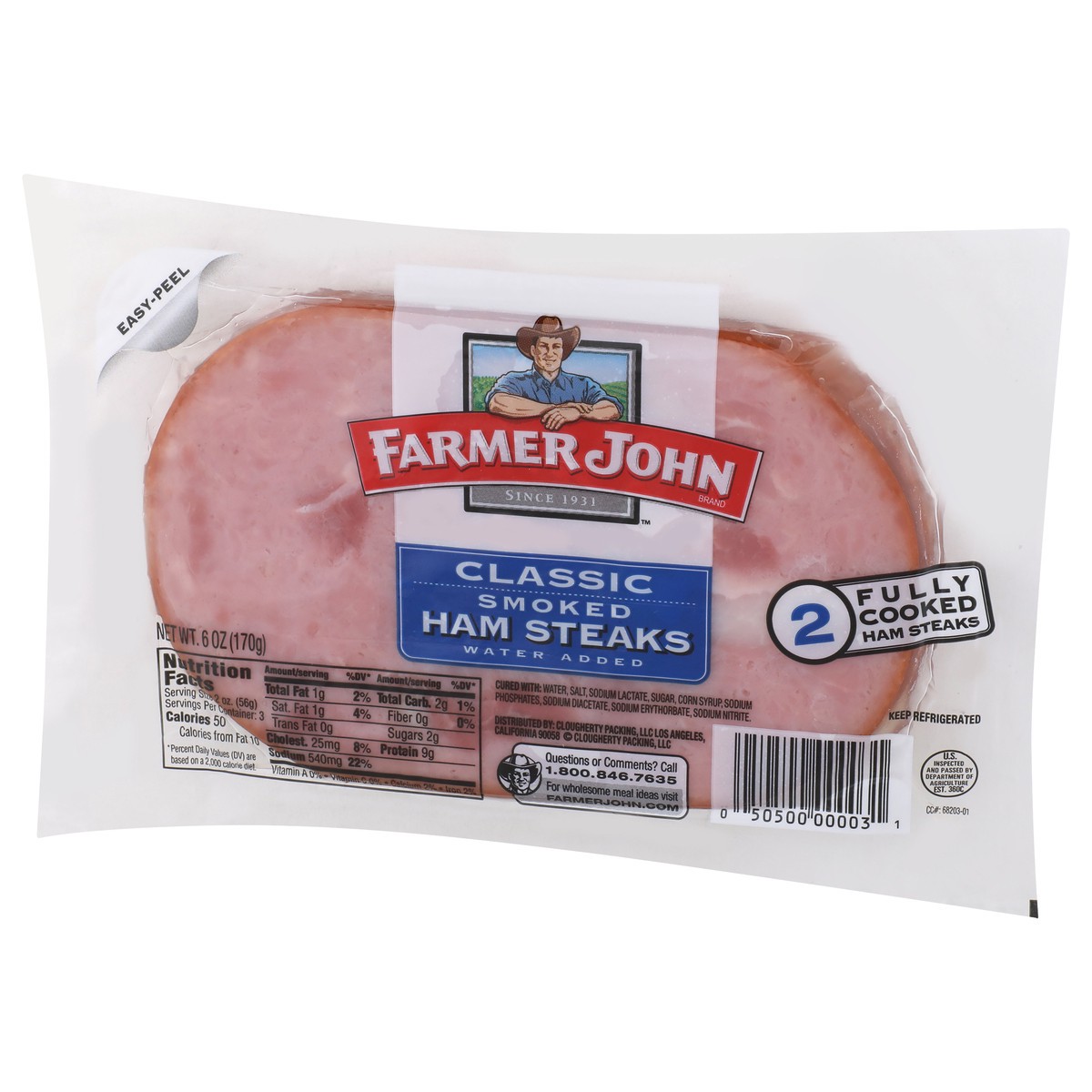 slide 4 of 13, Farmer John Classic Smoked Ham Steaks 6 oz, 6 oz