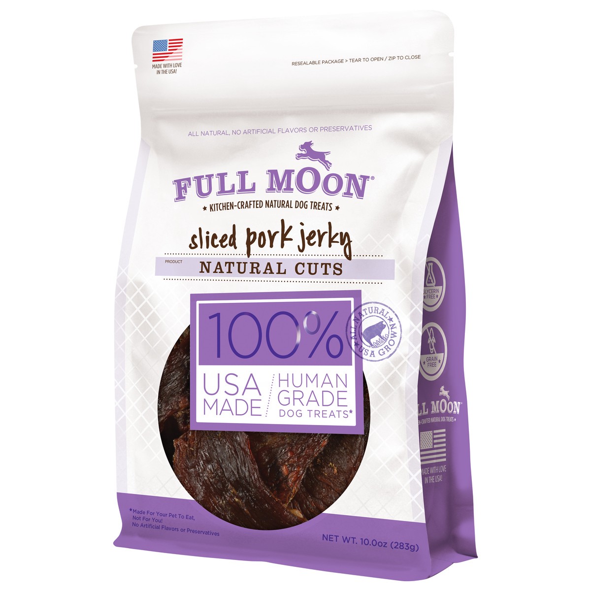 slide 5 of 5, Full Moon Natural Cuts Pork Jerky, 10 oz