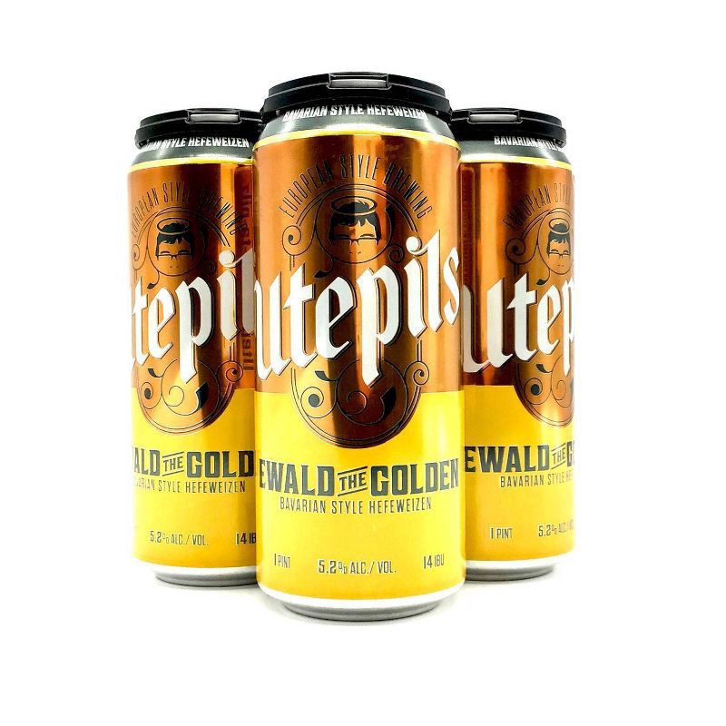 slide 1 of 1, Utepils Brewing Ewald the Golden Bacarian-Style Hefeweizen Beer - 4pk/16 fl oz Cans, 4 ct; 16 fl oz