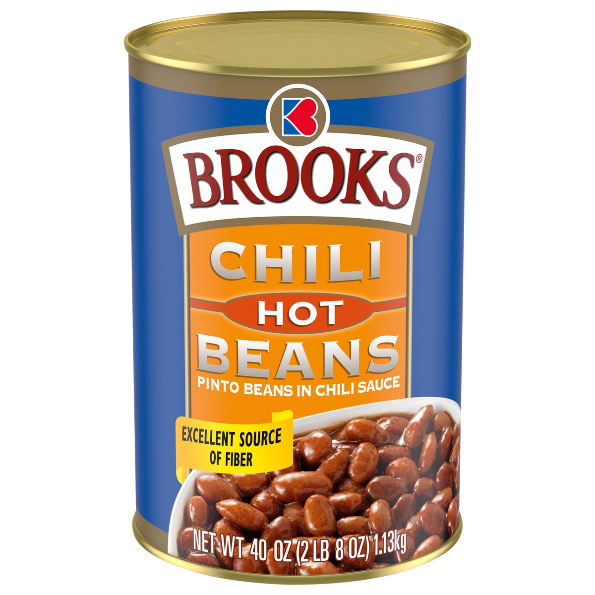 slide 1 of 2, Brooks Hot Chili Beans 40 oz, 40 oz