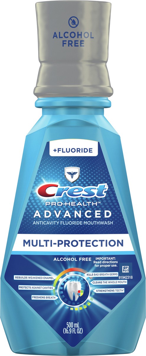 slide 3 of 3, Crest Pro-Health Advanced Multi-Protection Anticavity Fluoride Mouthwash, Alcohol-Free, 500 Ml, 1 ct