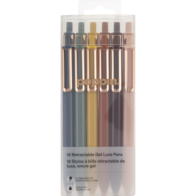 slide 1 of 1, POPPIN Rt Luxe Pens Set Of 12 Asst, 1 ct