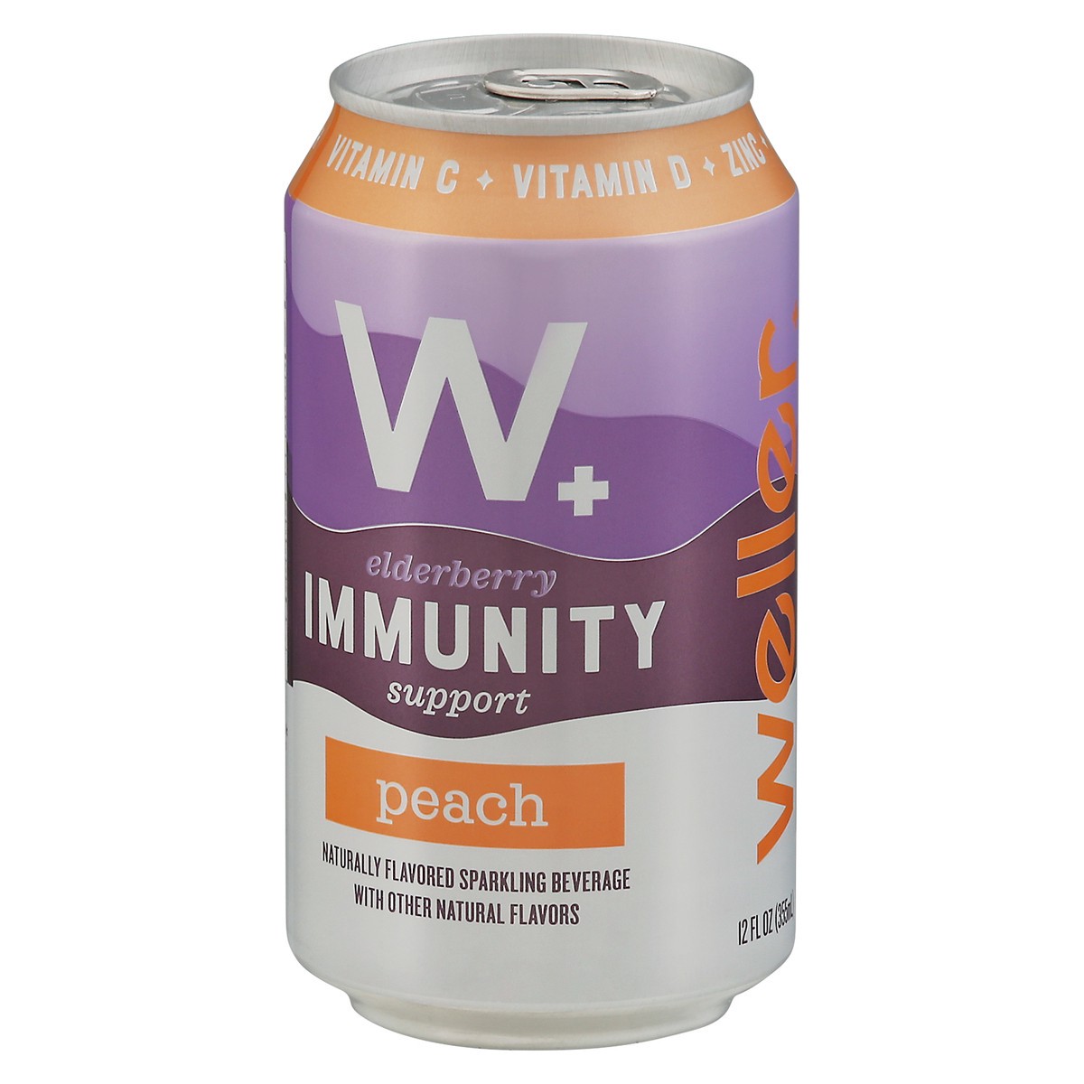 slide 3 of 9, W+ Elderberry Immunity Support Peach Sparkling Beverage - 12 fl oz, 12 fl oz