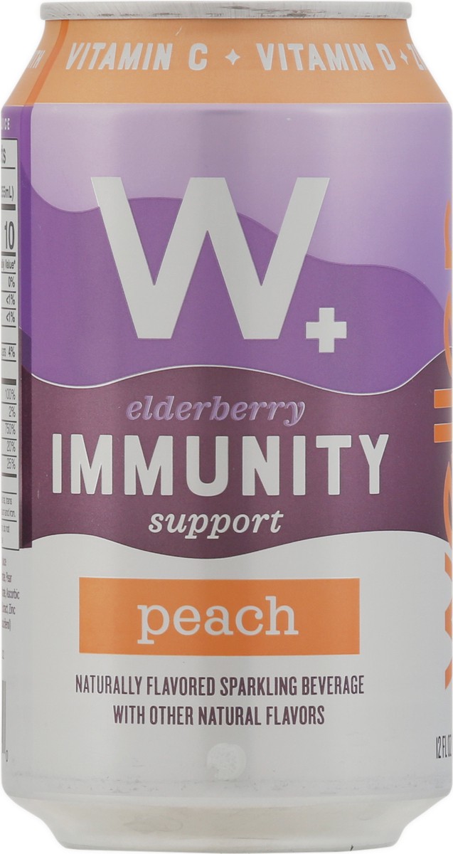 slide 2 of 9, W+ Elderberry Immunity Support Peach Sparkling Beverage - 12 fl oz, 12 fl oz