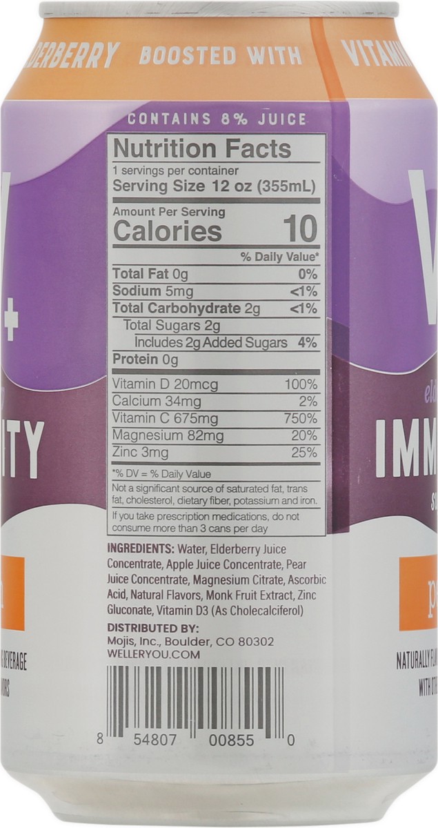 slide 7 of 9, W+ Elderberry Immunity Support Peach Sparkling Beverage - 12 fl oz, 12 fl oz