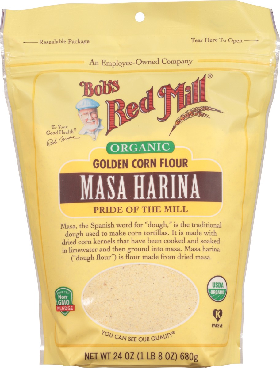 slide 6 of 9, Bob's Red Mill Masa Harina Organic Golden Corn Flour 24 oz, 