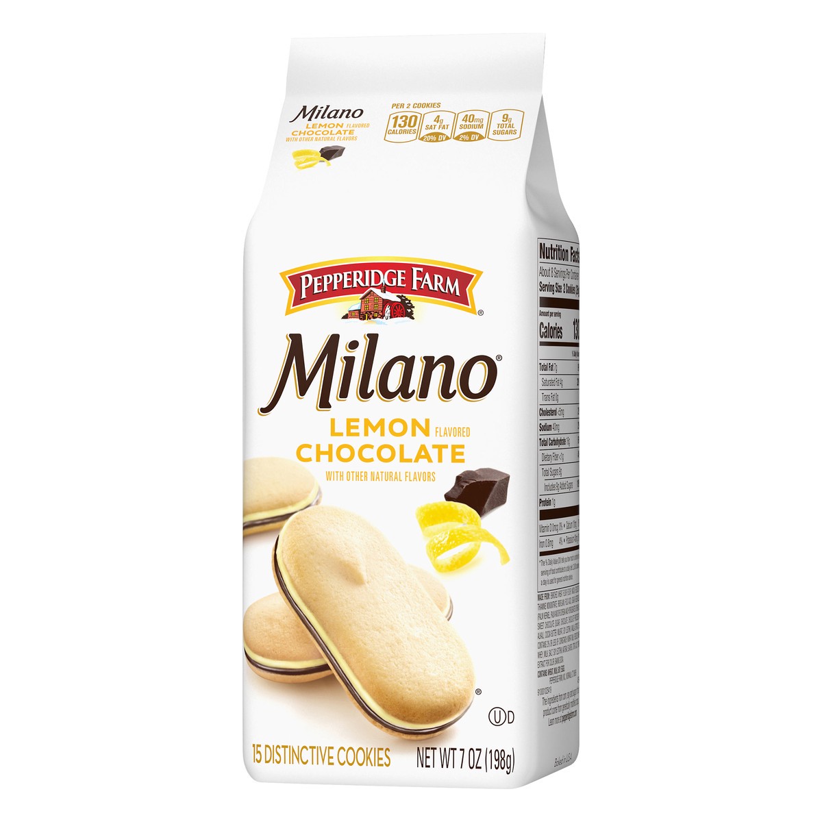 slide 4 of 11, Pepperidge Farm Milano Lemon Chocolate Flavored Cookies 15 ea, 15 ct