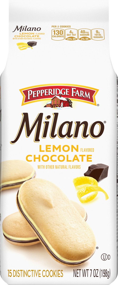 slide 9 of 11, Pepperidge Farm Milano Lemon Chocolate Flavored Cookies 15 ea, 15 ct