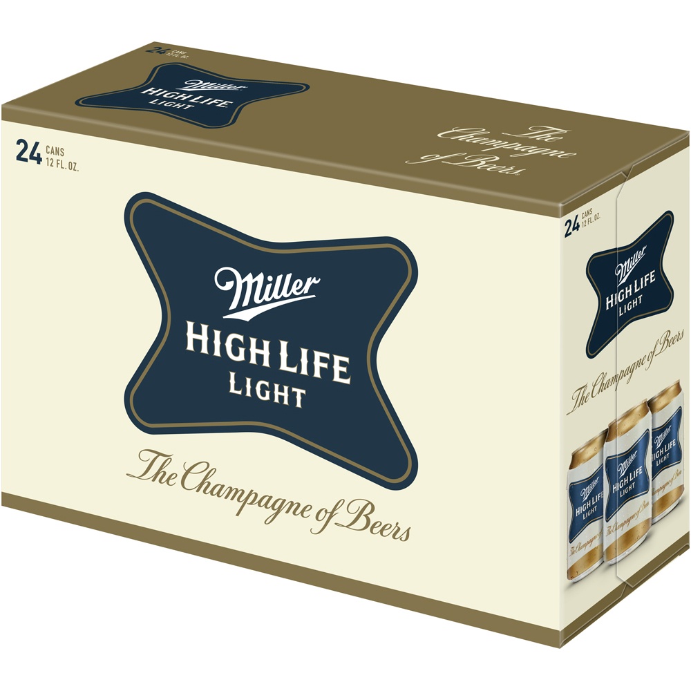 slide 3 of 6, Miller High Life Light Beer, 24 ct; 12 fl oz