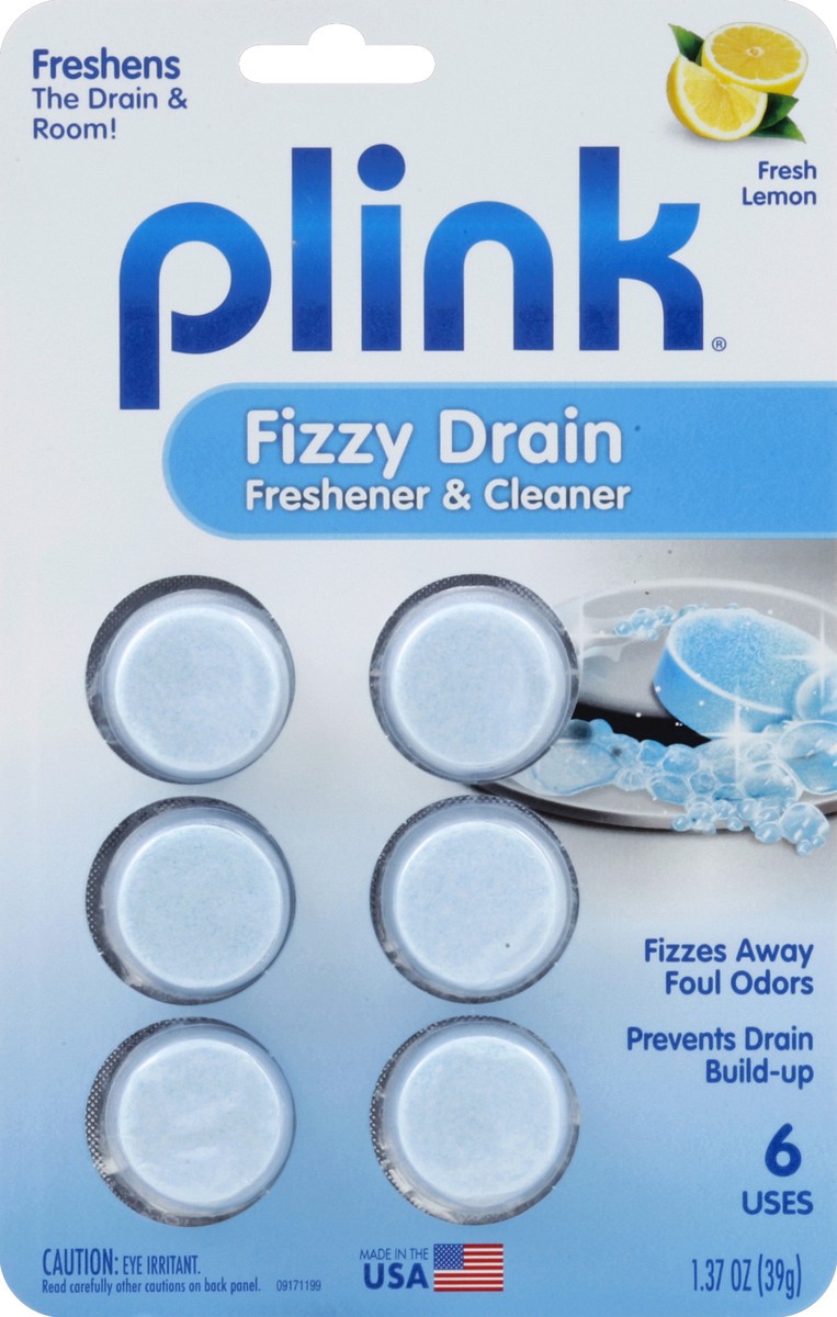 slide 2 of 2, Plink Fizzy Drain Freshener & Cleaner Lemon, 1 ct