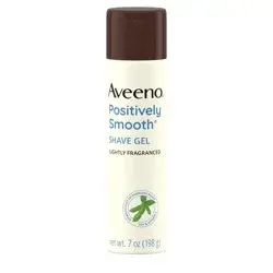 Aveeno Positively Smooth Moisturizing Shave Gel with Soy, Aloe & Vitamin E helps Prevent Nicks, Cuts & Razor Bumps, Creamy Shave Gel for a Close, Smooth Shave, Lightly Fragranced, 7 oz