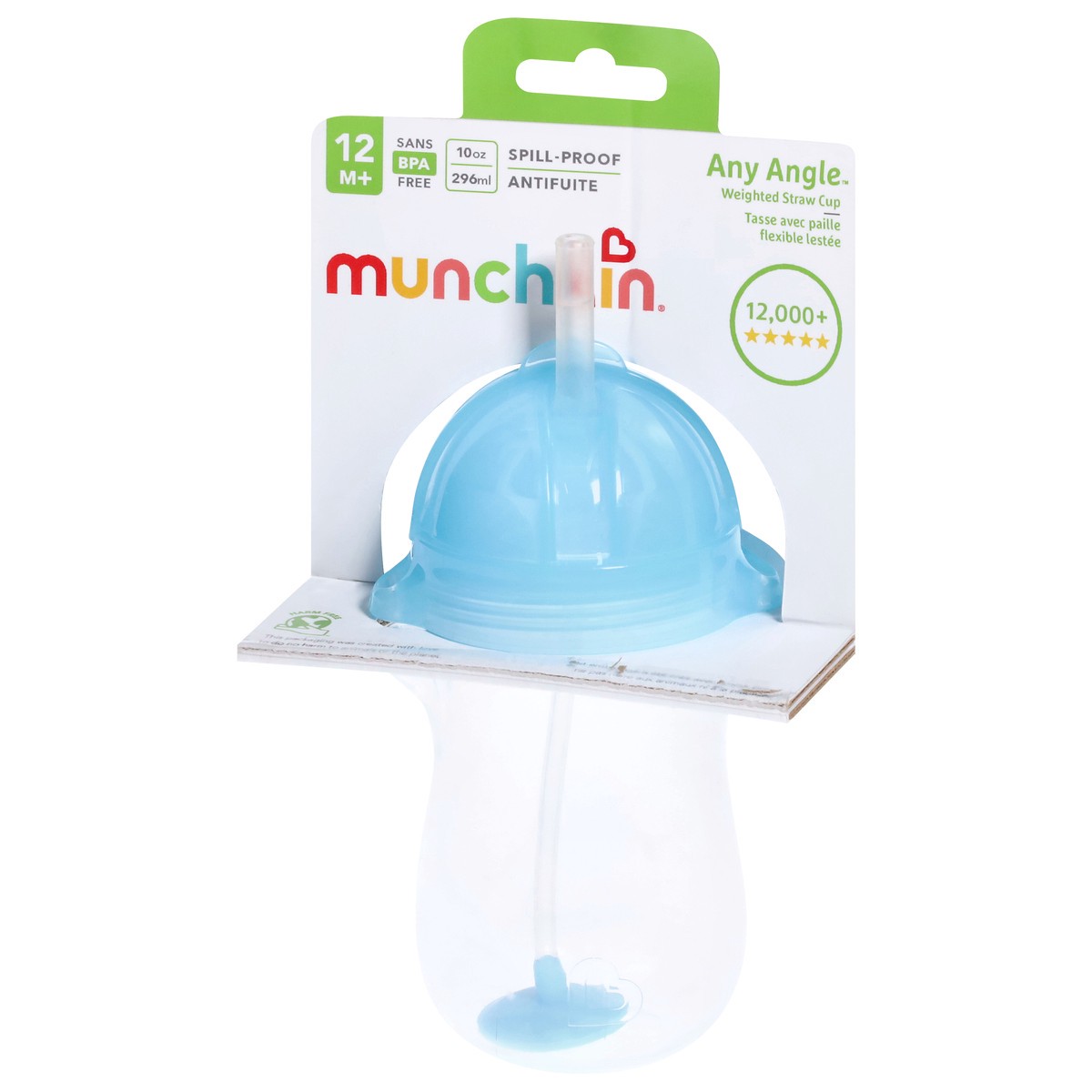 slide 9 of 9, Munchkin Any Angle Click Lock Weighted Straw Cup, 1 ct