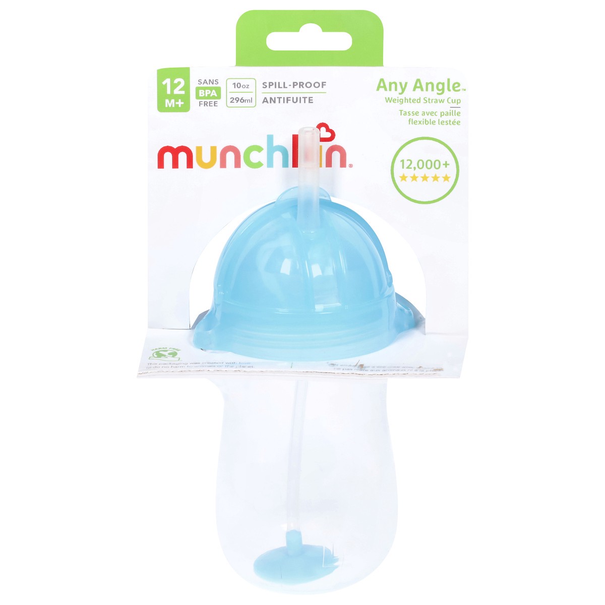 slide 1 of 9, Munchkin Any Angle Click Lock Weighted Straw Cup, 1 ct