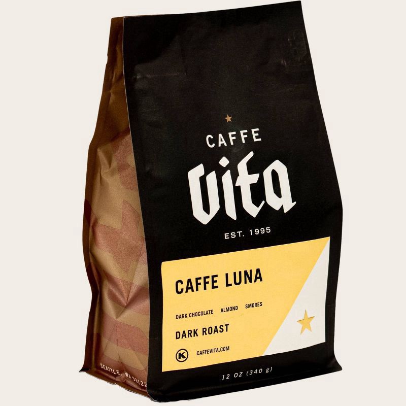 slide 2 of 3, Caffe Vita Coffee Luna Medium Dark Roast Whole Bean Coffee- 12 oz, 12 oz
