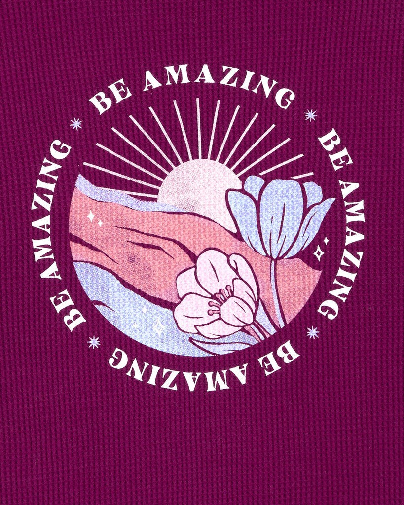 slide 2 of 2, Carter's Kid Waffle Knit Long-Sleeve Thermal Tee - Burgundy Burgundy 8, 1 ct