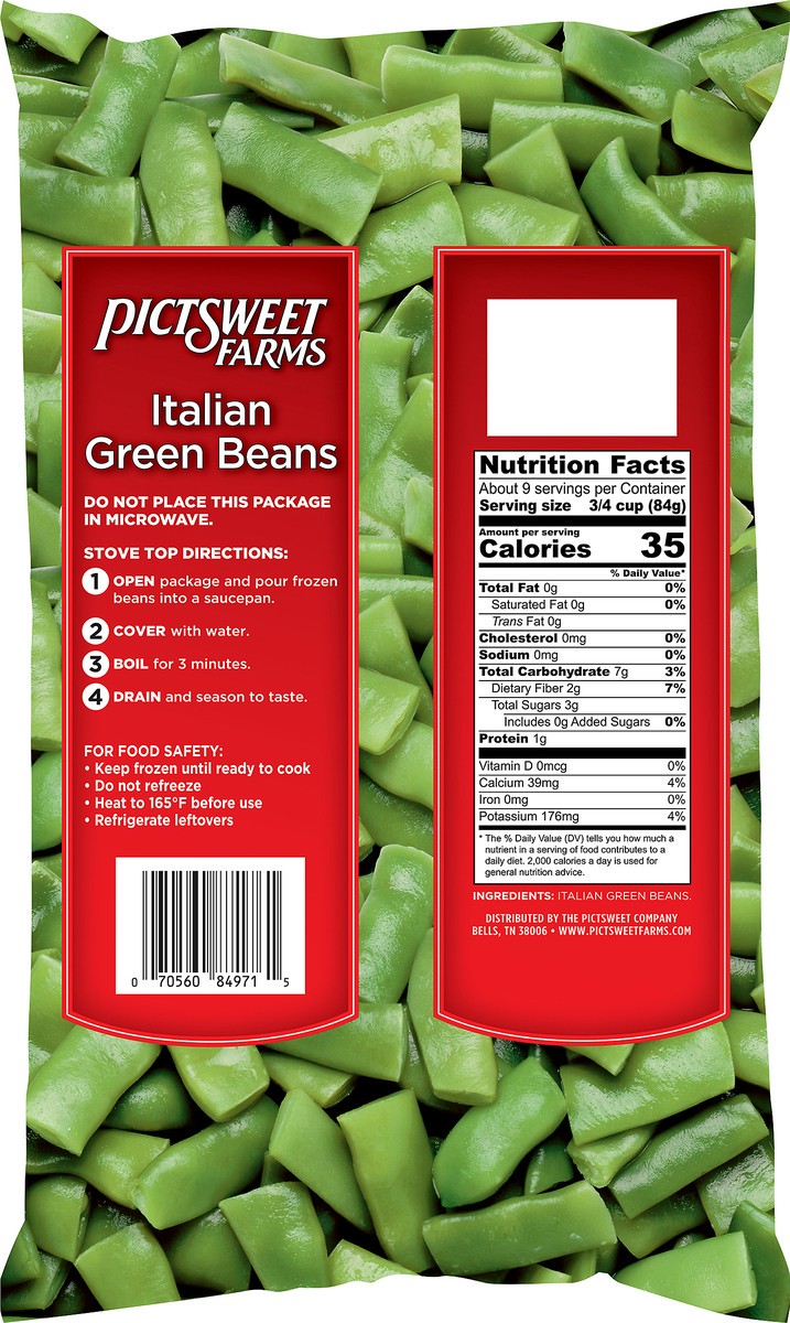 slide 5 of 8, Pictsweet Clear Italian Green Bean, 28 oz