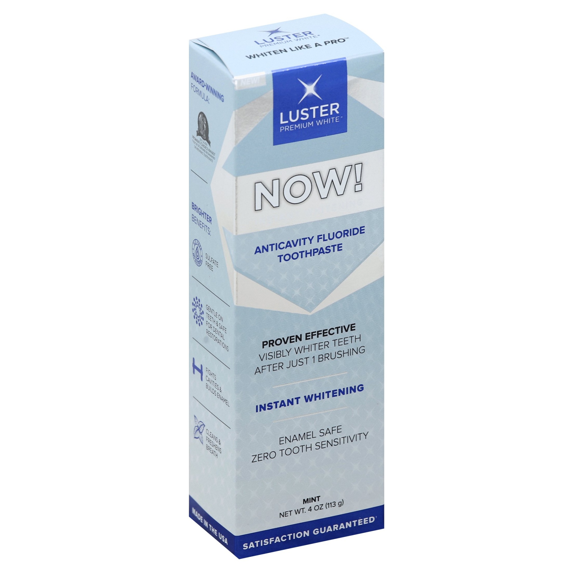 slide 1 of 6, Luster's NOW! Instant Whitening Daily Toothpaste, 1 ct