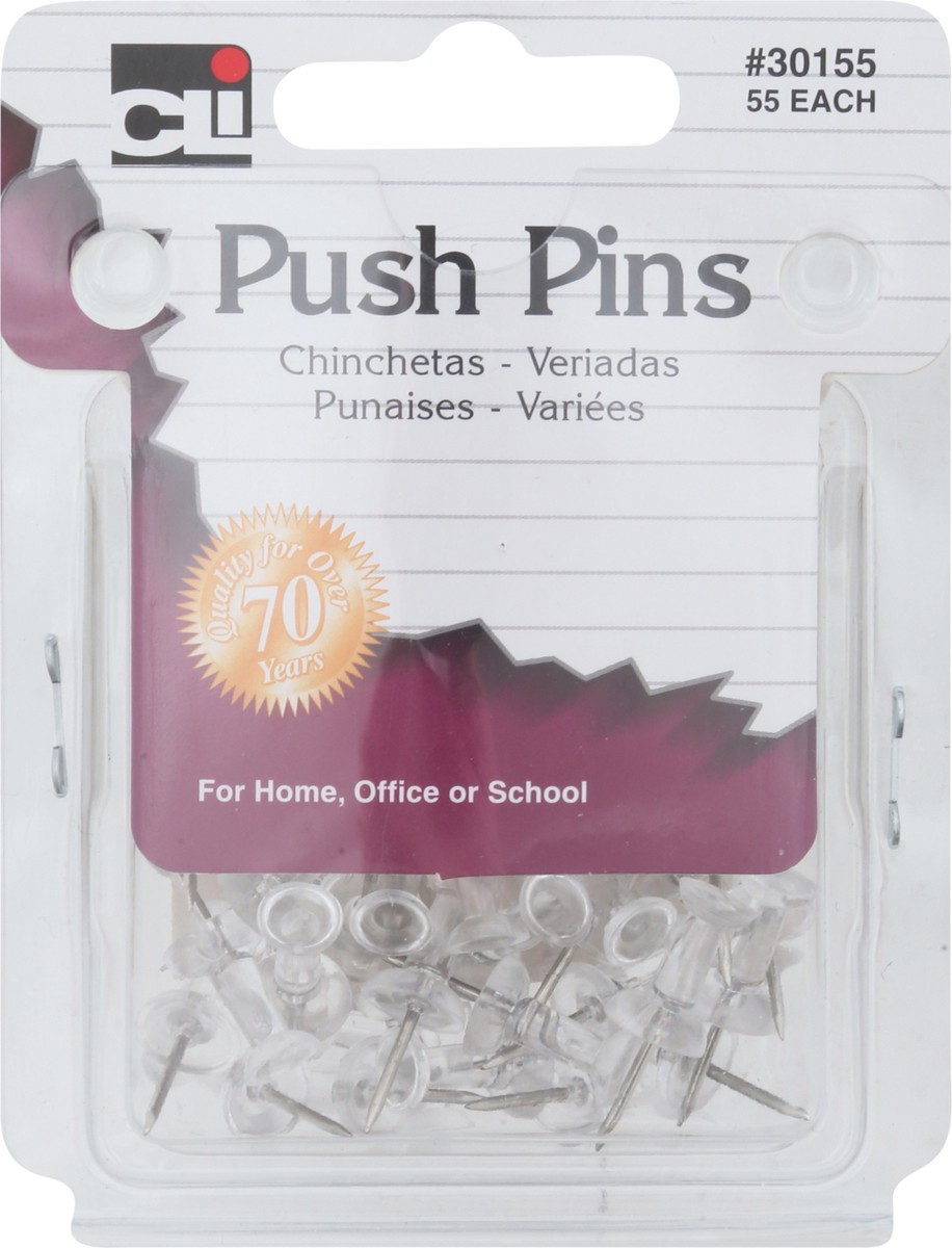 slide 4 of 12, CLi Push Pins 55 ea, 55 ct