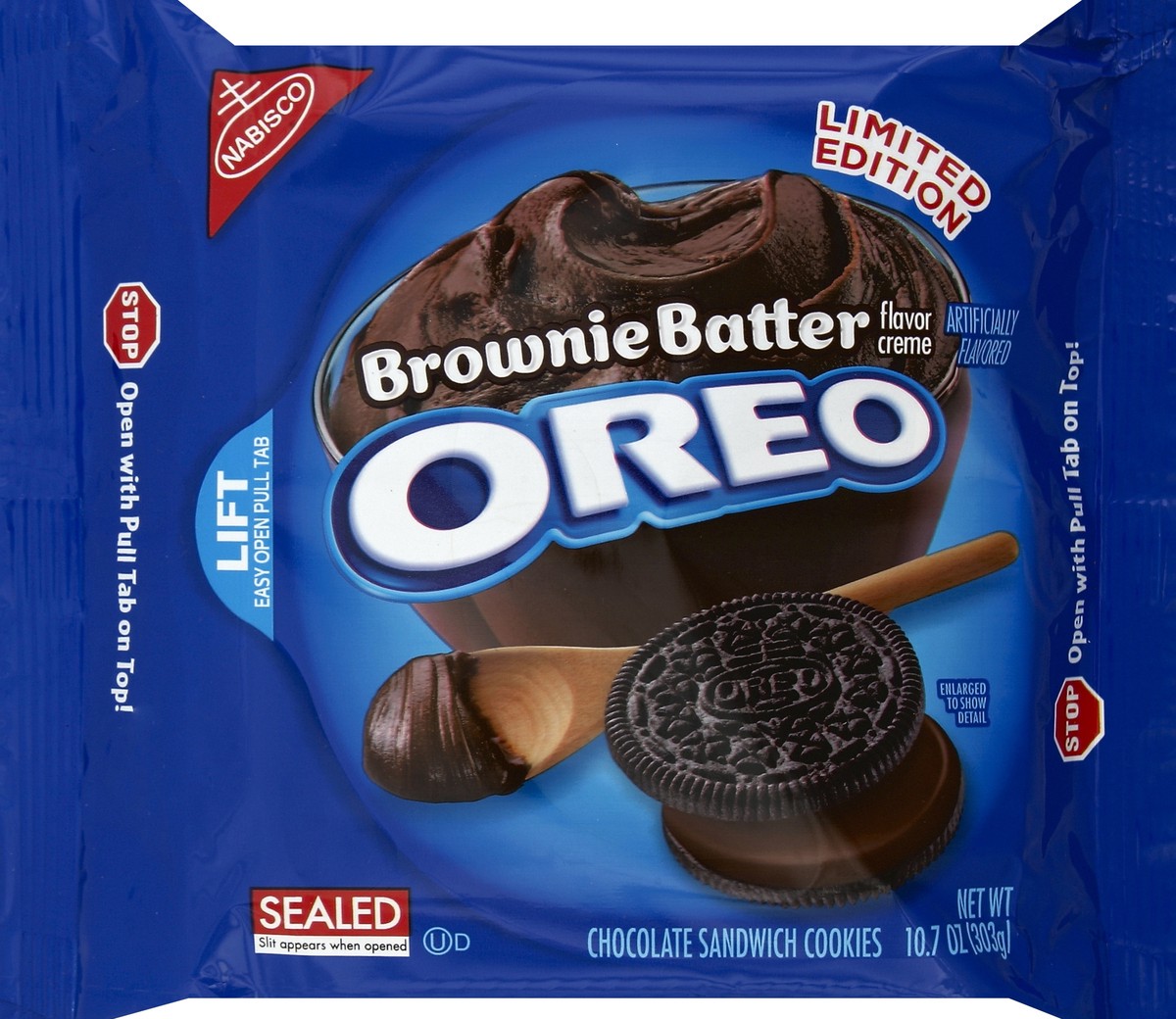 slide 3 of 6, Oreo Chocolate Sandwich Cookies with Brownie Batter Creme filling, 1 package (10.7 oz), 0.67 lb