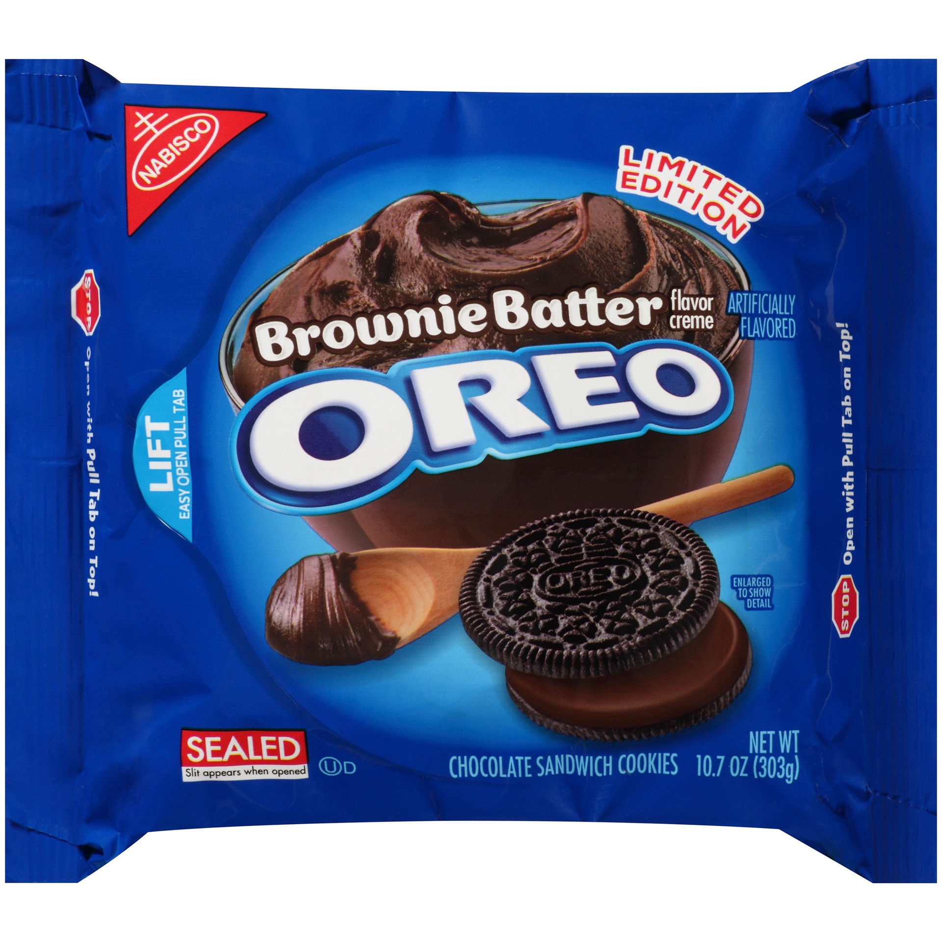 slide 1 of 6, Oreo Chocolate Sandwich Cookies with Brownie Batter Creme filling, 1 package (10.7 oz), 0.67 lb