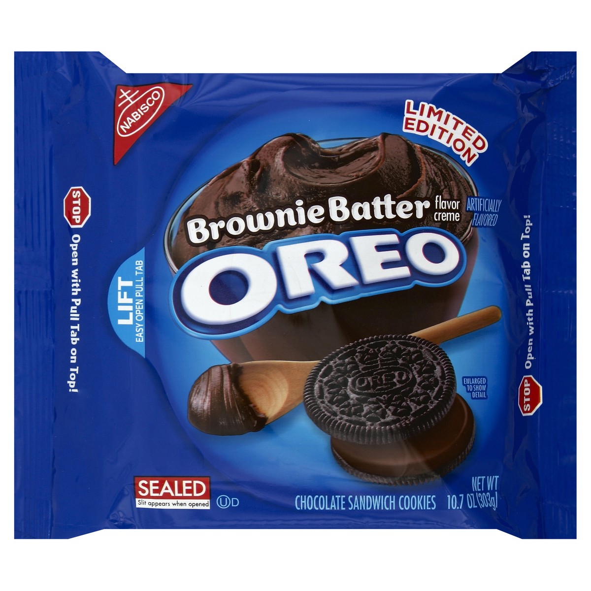 slide 5 of 6, Oreo Chocolate Sandwich Cookies with Brownie Batter Creme filling, 1 package (10.7 oz), 0.67 lb