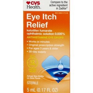 slide 1 of 1, CVS Health Eye Itch Relief- Ketotifen Fumarate Ophthalmic Solution, 0.035%, 0.17 Fl Oz, 1 ct