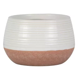 Joy Of Gardening Brinn Planter - Faux Terracotta/White