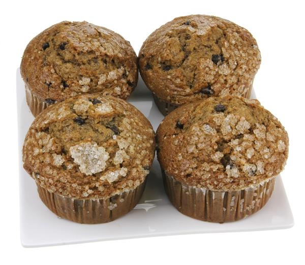 slide 1 of 1, Hy-Vee Loaded Jumbo Mocha Chip Muffins, 4 ct; 17 oz
