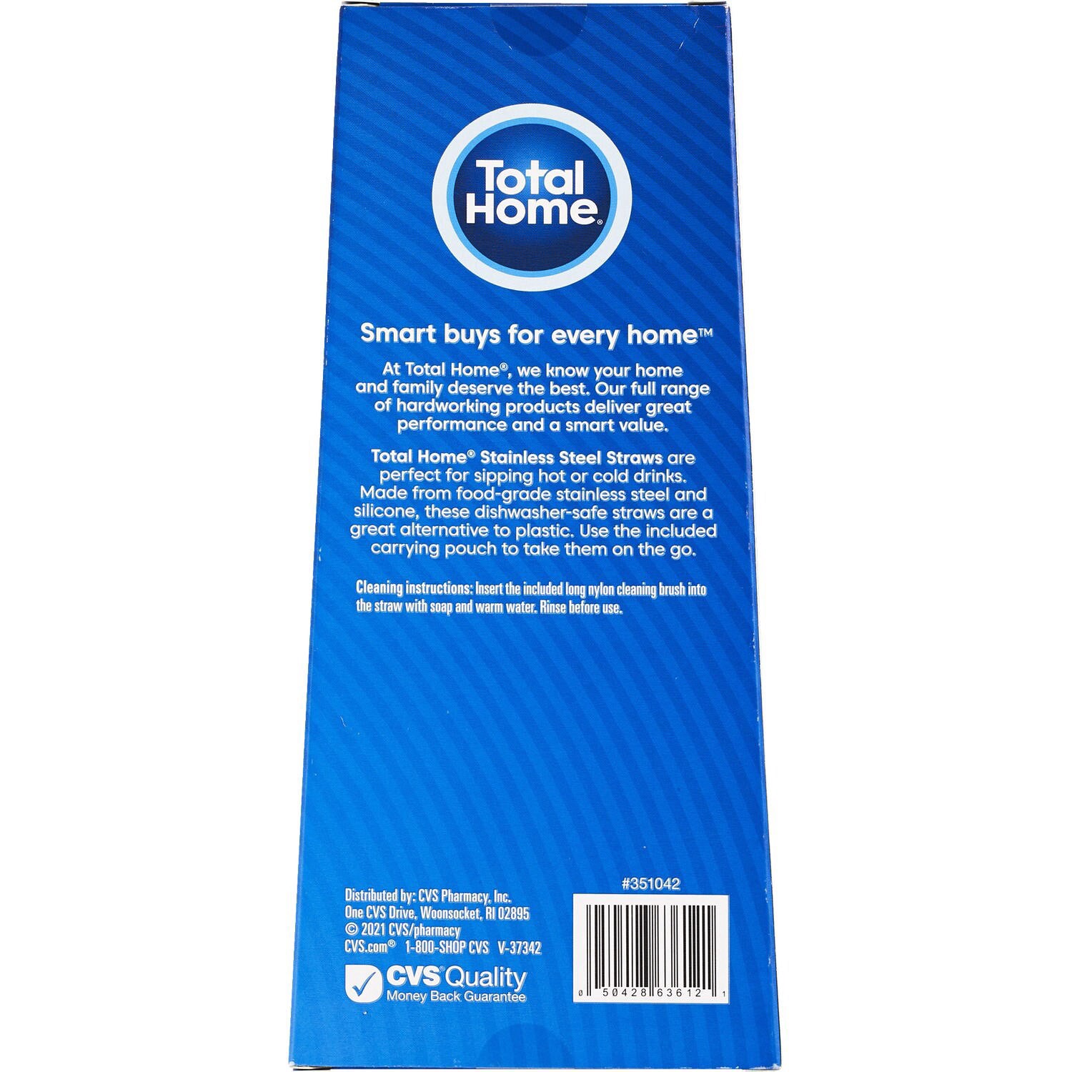 slide 2 of 2, Total Home Stainless Steel Straws With Silicone Tips And Cleaning Brush, 4 Ct, 6 ct