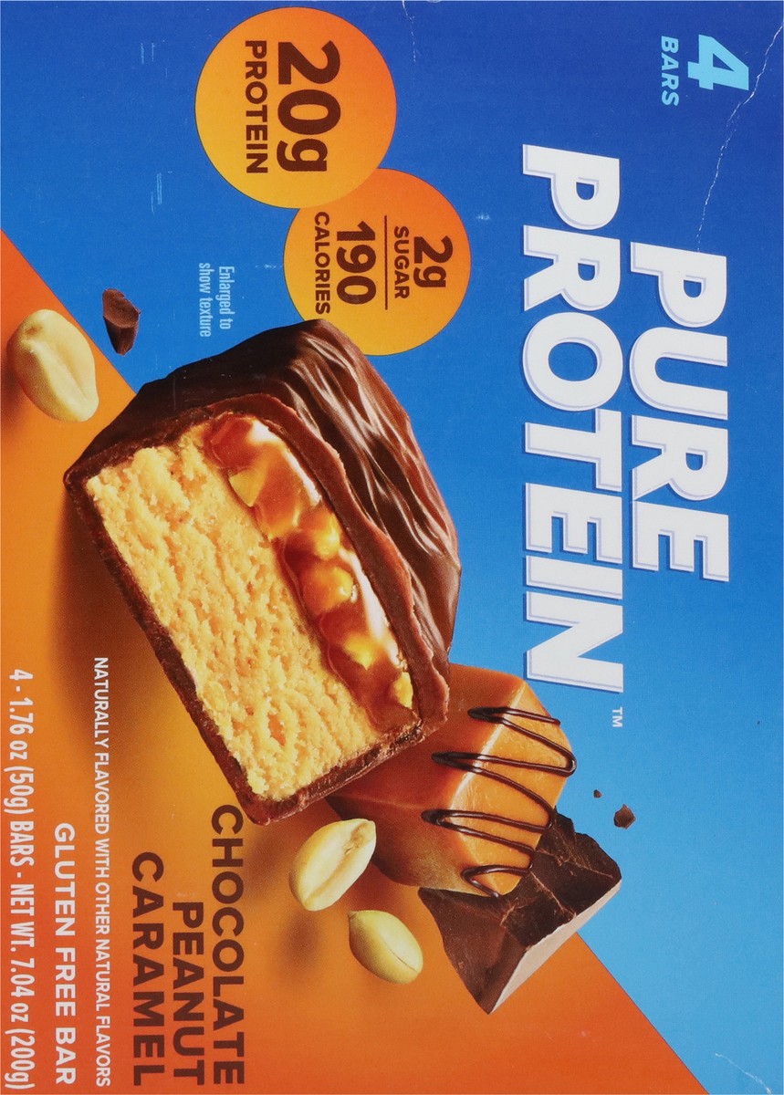 slide 14 of 16, Pure Protein Chocolate Peanut Caramel Protein Bars, 20g Protein, 1.76 oz, 4 Count, 4 ct